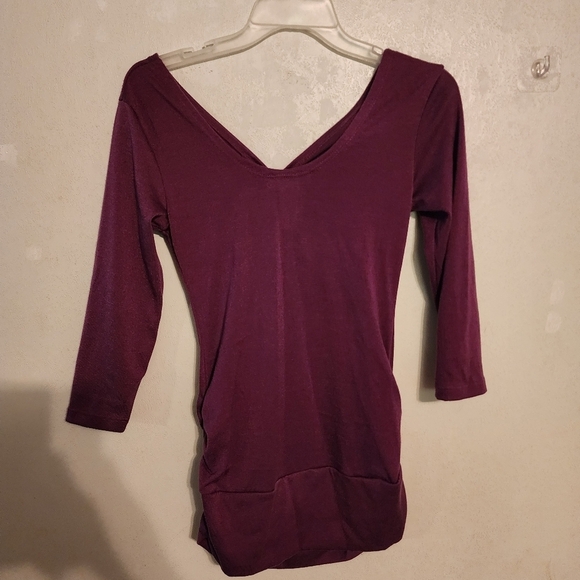 Roommates 3/4 Sleeve Purple Blouse Silver Rhinestone Size S - Picture 5 of 7